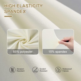 Trlyc Spandex Folding Chair Covers 100 Pcs Universal Fitted Stretchy Dining Chair Slipcovers for Wedding Party Banquet Flat-Front Chairs Cover (Ivory)