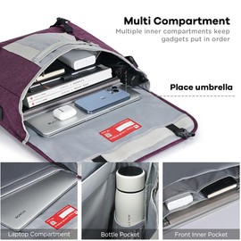 OIWAS Messenger Bag - 17 Inch Messenger Bag Men, Satchel Bags for Women, Lightweight Computer Bag, School Book Bag (Purple, 17 Inch)