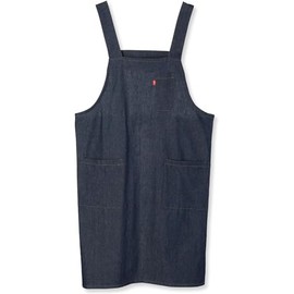 Edwin Apron with Two Stage Adjustable Back Button, Denim H-Shape, Both Side Pockets with Pen Insert, Navy, L, navy