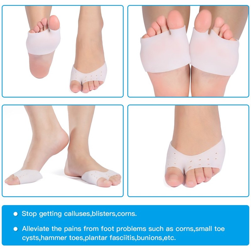 Toe Protectors with Metatarsal Pads - Soft Toe Sleeves -