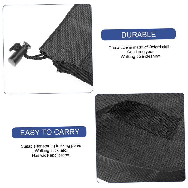 Kisangel Hiking Pole Bag Oxford Storage Soft Carry Straps Compact