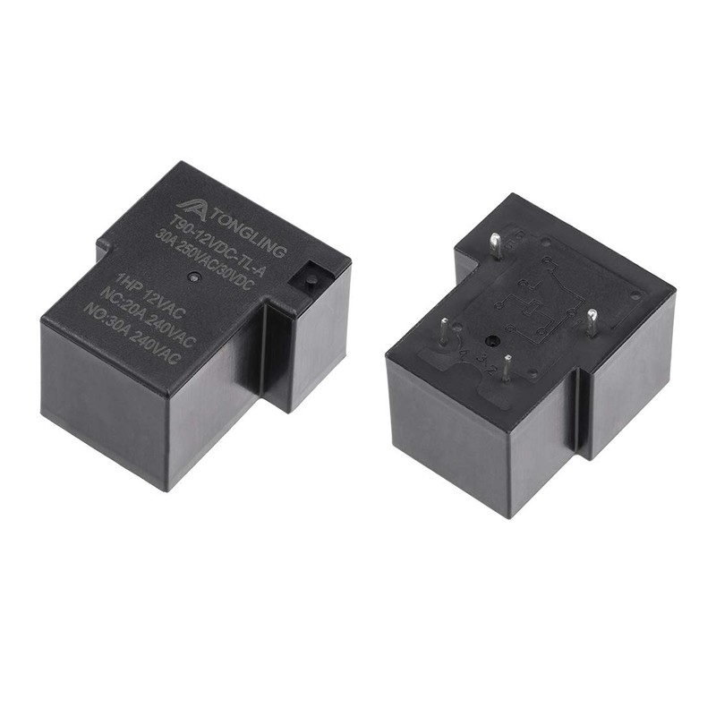 sourcing map 5 Pcs T90-12VDC-TL-A DC 12V Coil SPST Four