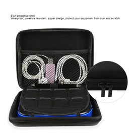 Carrying Case for 2DS Console and Accessories, Hard Shell Protective Travel Case, with 8 Game Slot and Inner Pocket, Wrist Strap (Black)