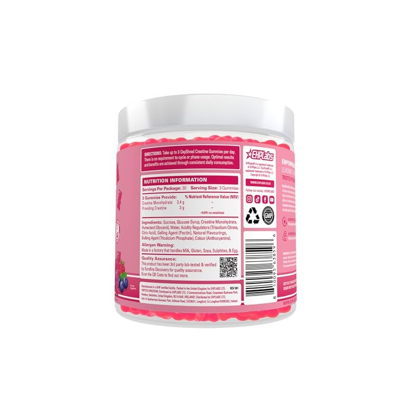 EHP LABS Creatine Gummies 3g Per Serving - Berry Bliss