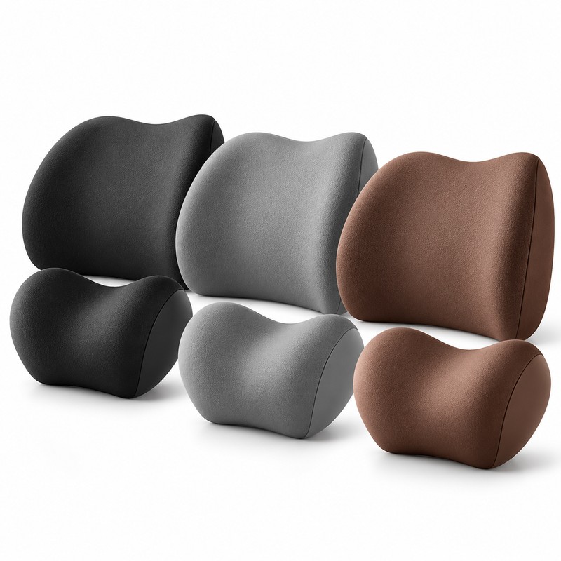 Car Memory Foam Neck & Lumbar Support Cushions for Driving