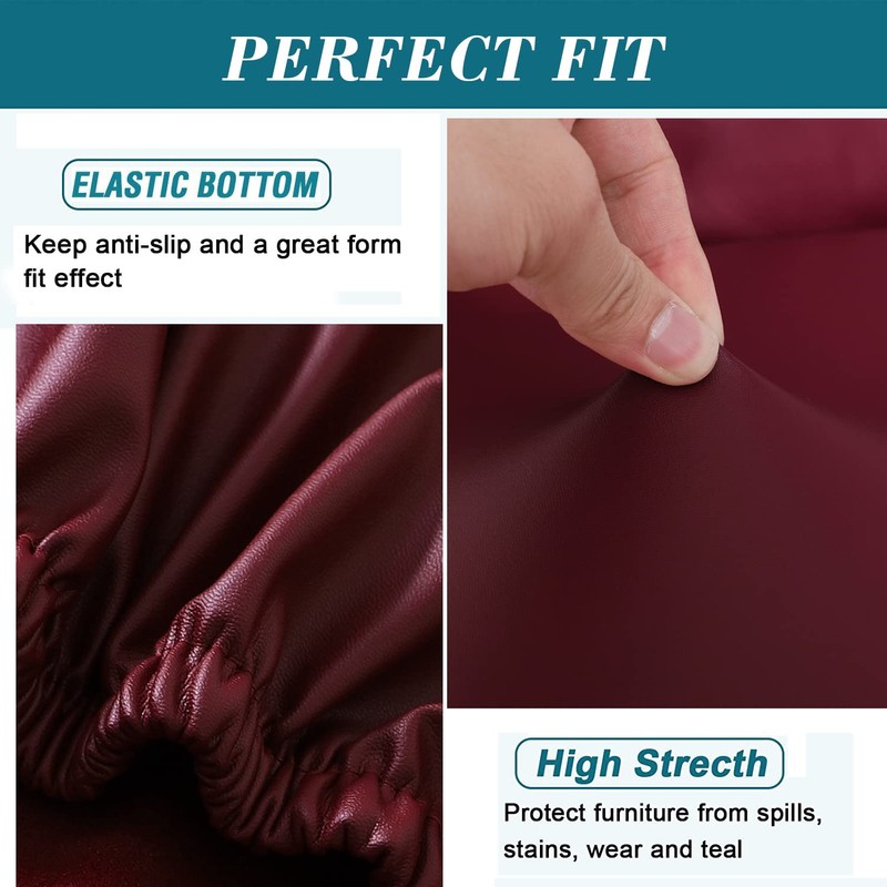 HFCNMY Seat Covers for Dining Chairs, Stretch Waterproof PU Dining