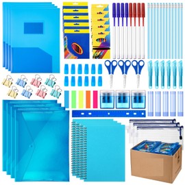 PerKoop 32 Sets School Supplies Kit for Kids Back to School Supplies Bundle Pack K-12 Essentials Box Sets Bulk Includes Notebooks Pencils Rulers Erasers and More for Kids Home (846 Pieces)