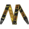 Fender Weighless™ Monogram Strap - 2" Wide - Black/Yellow/Brown