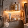 Goklmn 2 Pack Acrylic Shower Caddy No Drilling Adhesive Shower