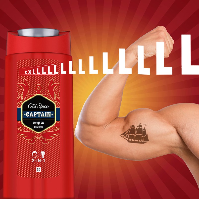 Old Spice Captain Shower Gel & Shampoo For Men, 2-In-1,