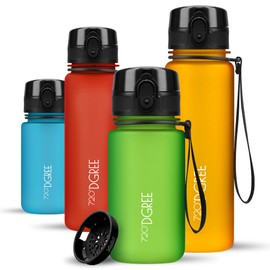 720°DGREE uberBottle Children's Water Bottle, 350 ml, softTouch with Sieve, Leak-Proof, BPA-Free Bottle for Kindergarten, School, for Girls and Boys from 3 Years, Small, Lightweight, Shockproof