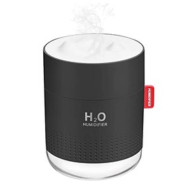 Portable Mini Humidifier, 500ml Small Cool Mist Humidifier, USB Personal Desktop Humidifier for Baby Bedroom Travel Office Home, Auto Shut-Off, 2 Mist Modes, Super Quiet (Black)