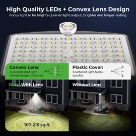 nipify Solar Motion Lights Outdoor, 3 Modes Split Motion Sensor Solar Lights with Remote Control, IP65 Waterproof Powered Solar Security Lights for Outside Yard Garage Garden Porch Patio,2 Pack