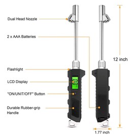 Riloer Digital Tire Pressure Gauge 150 PSI for SUV RV Truck and Vehicles with Accurate Measurement (0-10 Bar) and Non-Slip Grip, with Lighting