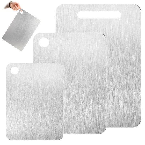 Titanium Cutting Board Set of 3, 2025 Upgrade Pure Titanium