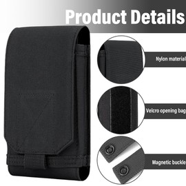 MIRKUZI Holster für Handys 1 Stück Handy-Hüfttasche, Handy-Ledertasche, Handy-Gürteltasche, universelle Handy-Hüfttasche, Geschenk für Männer (6 Zoll, Schwarz)