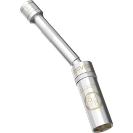 LEXIVON 5/8" Swivel Magnetic Spark Plug Socket, 3/8" Drive x 6" Total Length | Enhanced Magnetic Design with Thin Wall Socket, Cr-v Steel (LX-121)