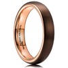 King Will 4mm Dome Brown Tungsten Carbide Wedding Band Ring