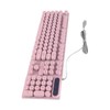 Gaming Keyboard USB Round 104 Keycaps Backlit Ergonomic Fodable Feet