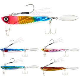 [青嵐ルアー] メタルジグ セット ヒラメ ルアー シーバス 20g 30g 40g 青物 サーフ メタルバイブ 鉄板ルアー 飛距離 (5カラーセット・B, 40g)