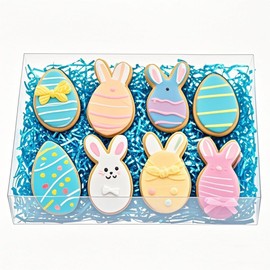 RomanticBaking 50PCS 10x7x2 inches Clear Cookie Boxes Strawberry Boxes Bakery Boxes Macaron Boxes Gift Boxes Treat Boxes for Party Favors