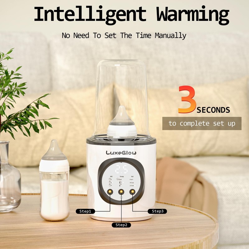 Fast Baby Bottle Warmer for Breastmilk and Formula,10-in-1 Functionality Intelligently