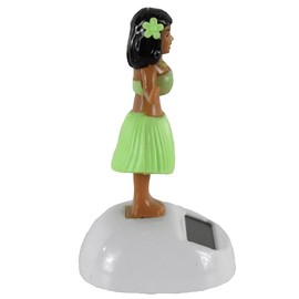 Solar Powered Dancing Decoration Dashboard Hawaiian Hula Girl Office or Home (Green)