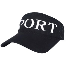 Sun Visor Hats for Women Men Tennis Visor Sunvisor Golf Visor UV Protection Elastic Cap Sports Visor (US, Numeric, 7 1/4, Black)