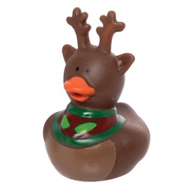 Baker Ross AX448 Reindeer Rubber Ducks - Pack of 6, Novelty Toy for Children, Ideal Stocking or Party Bag Filler for Kids