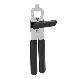 Tin Opener Manual, Handheld Heavy Duty Can Opener, Stainless Steel Smooth Edge Hand Can Openers, Easy Turn Knob Bottle Opener, Top Lid Kitchen Essentials Gadgets Tool, Black