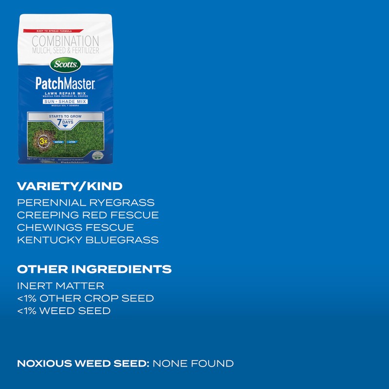 Scotts PatchMaster Lawn Repair Mix Sun + Shade Mix, Combination