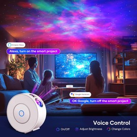 Galaxy Projector for Bedroom, Nebula Star Projector,Smart APP & Voice Control Galaxy lamp, Compatible with Alexa & Google Home, for Kids Adults Bedroom,Room Decor,Game Room,Party (Blue)