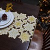 Grelucgo Embroidered and Appiqued Snowflake Table Runner for Christmas and