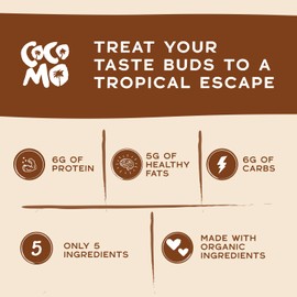 Cocomo Coconut Peanut Butter Powder, Chocolate - 14 Servings | Organic, Vegan, Gluten-Free, 3g Sugar, Lower Fat, Real Ingredients, Protein-Rich & TSA-Friendly - Great for Smoothies, Baking & Spreads