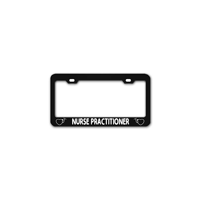 Nurse Practitioner Black Front Rear Aluminum License Plate Frame