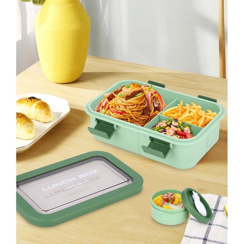 Huifoo Lunch Box Set, 1250 ml Lunch Box with Compartments