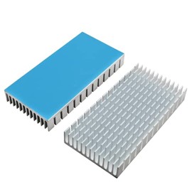 SJZBIN 2pcs Silver Color Heat Sink 80x40x11mm Aluminum Heat Sink Radiator Cooler with Thermal Conductive Adhesive Tape Cooling Fin for Cooler Electronics CPU