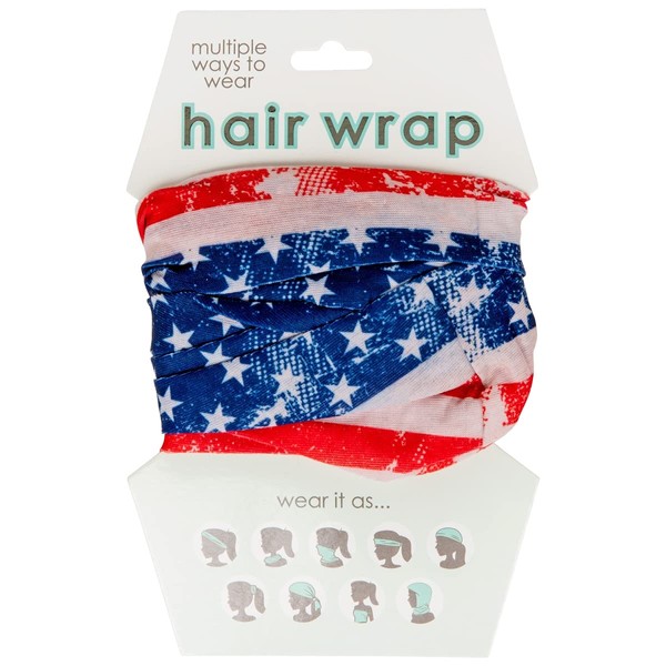 Spoontiques Pañuelo multifuncional para el cabello y la cara, diadema, bufanda, polaina, pasamontañas, bandera americana