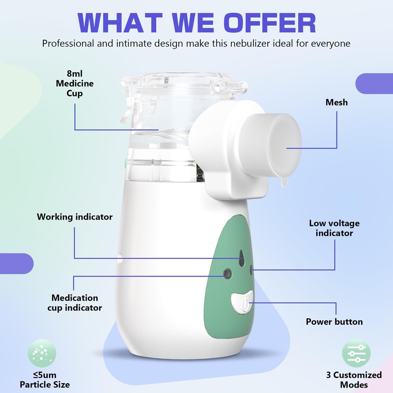 UHOUSEST UHOUSEST Nebuliser Machine for Adults & Kids, Portable Nebuliser