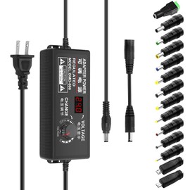 Aclorol - Fuente de alimentación universal 4V-24V 5A 120W Adaptador de corriente AC/DC ajustable 100-240V CA a CC 24V 19V 12V 5V 9V 6V 5A 4A Convertidor de conmutación variable de voltaje múltiple con