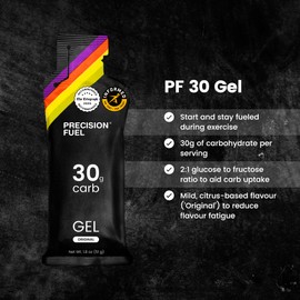 Precision Fuel PF30 Energy Gels - Mild, Neutral Flavour Running Gels for Endurance Athletes, 30g Carbohydrate, Easy-to-Digest, Perfect for Running & Long-Duration Sports (Original, 15 gels)
