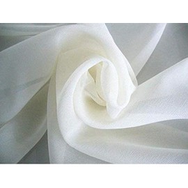 60" Wide (5ft Wide) Ivory Sheer Chiffon Fabric - Perfect for Draping Panels and Masking for Weddings & Events (5 Yards)