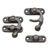 Kyuionty Antique Bronze Right Latch Hook Hasp, Small Box Hinges