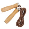 Jump Rope Cowhide Wooden Handle Portable Highly Effective Skipping Rope