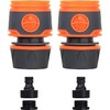 4 Pack 13 mm (1/2 inch) Garden Hose Quick Connector