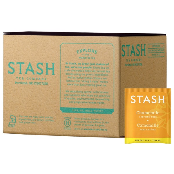 Stash Tea Chamomile Herbal Tea, Box of 100 Tea Bags