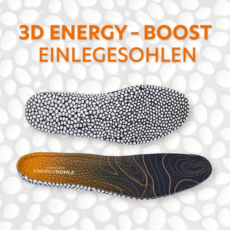Active Energy Insole with Cleanfeet Technology, 100% Natural (39-41)