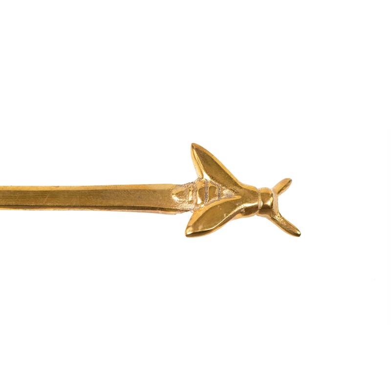 Creative Co-Op Brass Sugar/Honey Spoon with Bee Handle