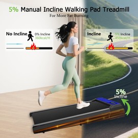 CYCLERADE Walking Pad Treadmill, Under Desk Treadmill, Low Noise, 2.5 Hp with Maximum Capacity of 265 Lbs Treadmills for Home & Office, Walking Jogging Running Machine (Blue)