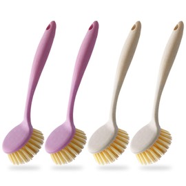 CZAYEFNH Washing Up Brush, Pack of 4 Washing Up Brushes, Kitchen Brush with Robust Bristles, Suitable for Dishes, Pots, Pans, Washing Up Brush, Cup Brush